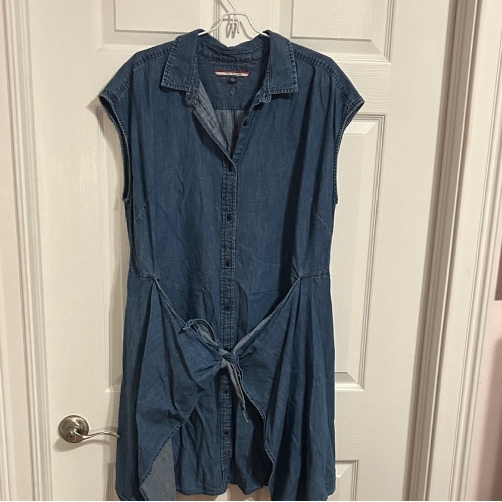 Tommy Hilfiger Blue Denim Button-Down Shirt Dress